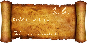Kránitz Olga névjegykártya