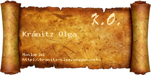 Kránitz Olga névjegykártya