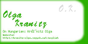 olga kranitz business card